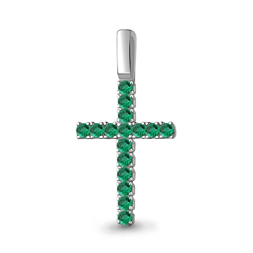 0201662 Подвеска из Серебра с изумрудами