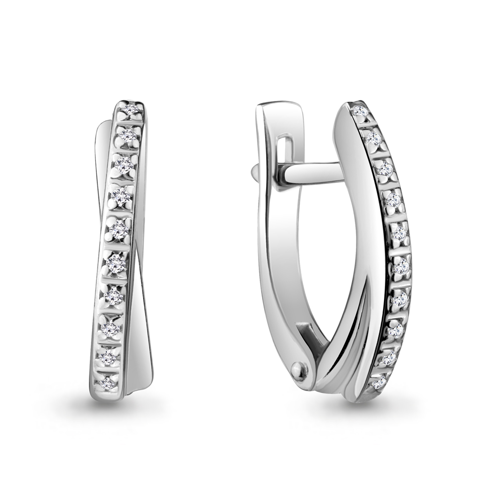 040063 Серьги из Серебра с бриллиантами