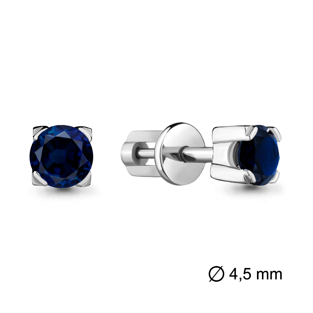 040100 Серьги из Серебра с сапфирами