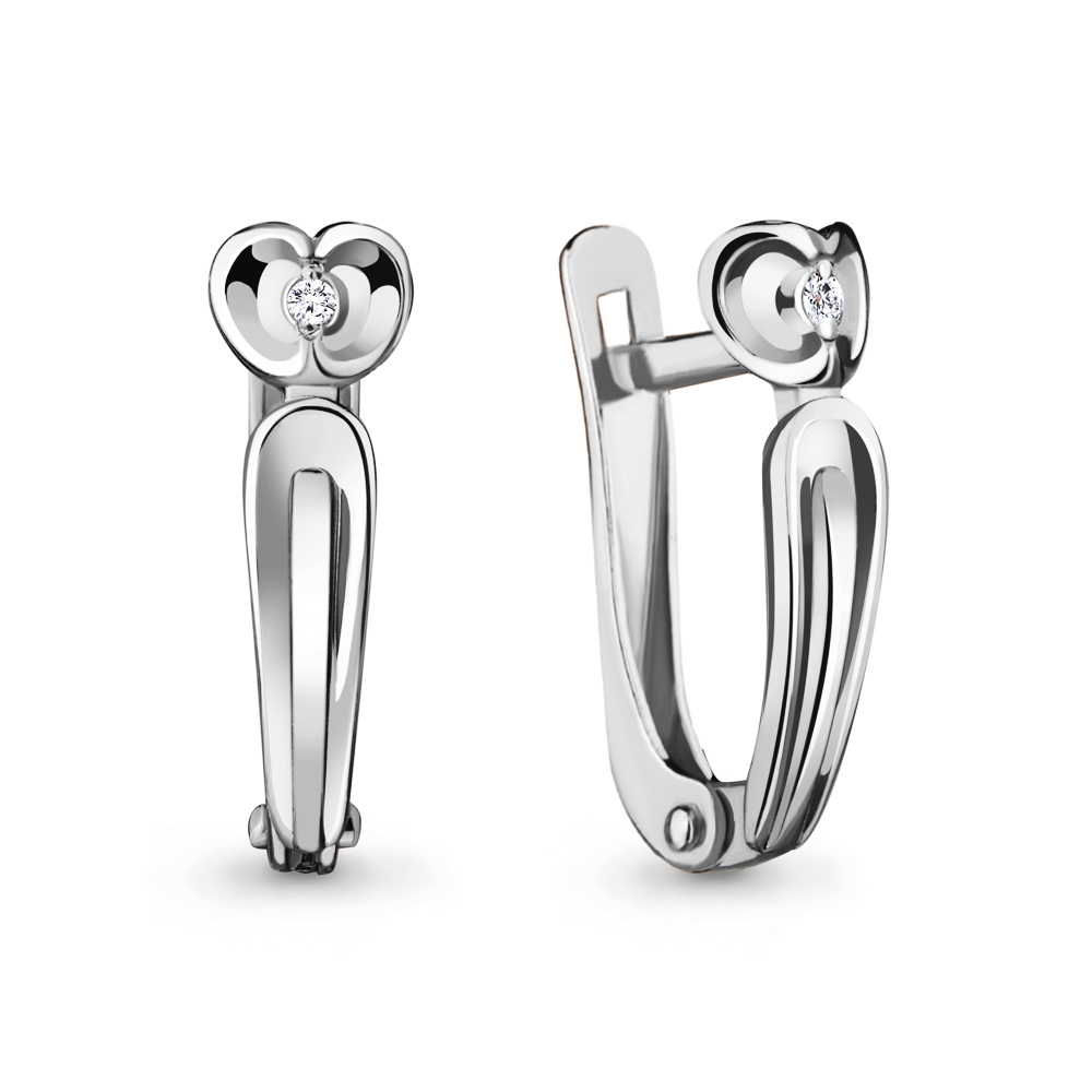 040143 Серьги из Серебра с бриллиантами