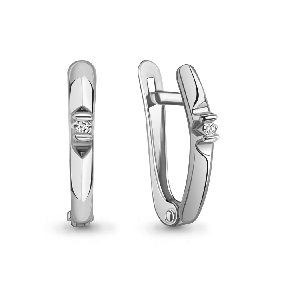 040154 Серьги из Серебра с бриллиантами