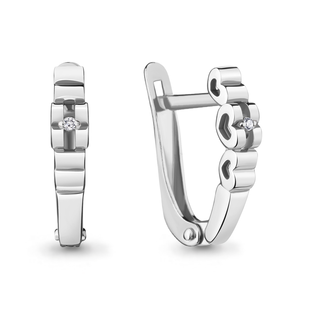 040159 Серьги из Серебра с бриллиантами