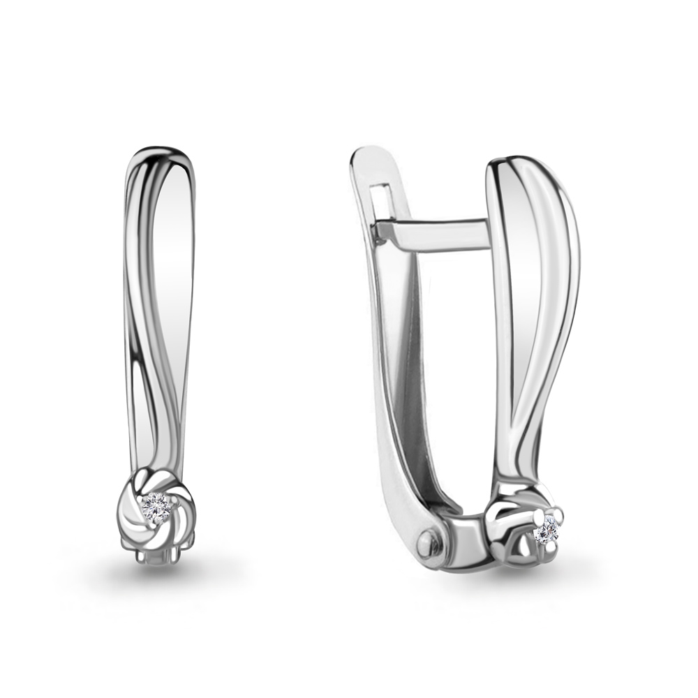 040161 Серьги из Серебра с бриллиантами