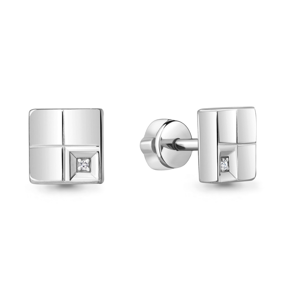 040169 Серьги из Серебра с бриллиантами