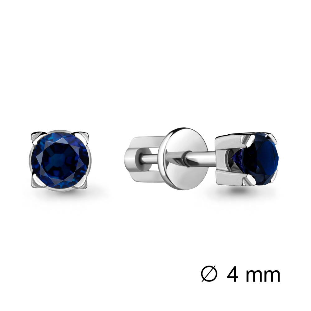 040202 Серьги из Серебра с сапфирами