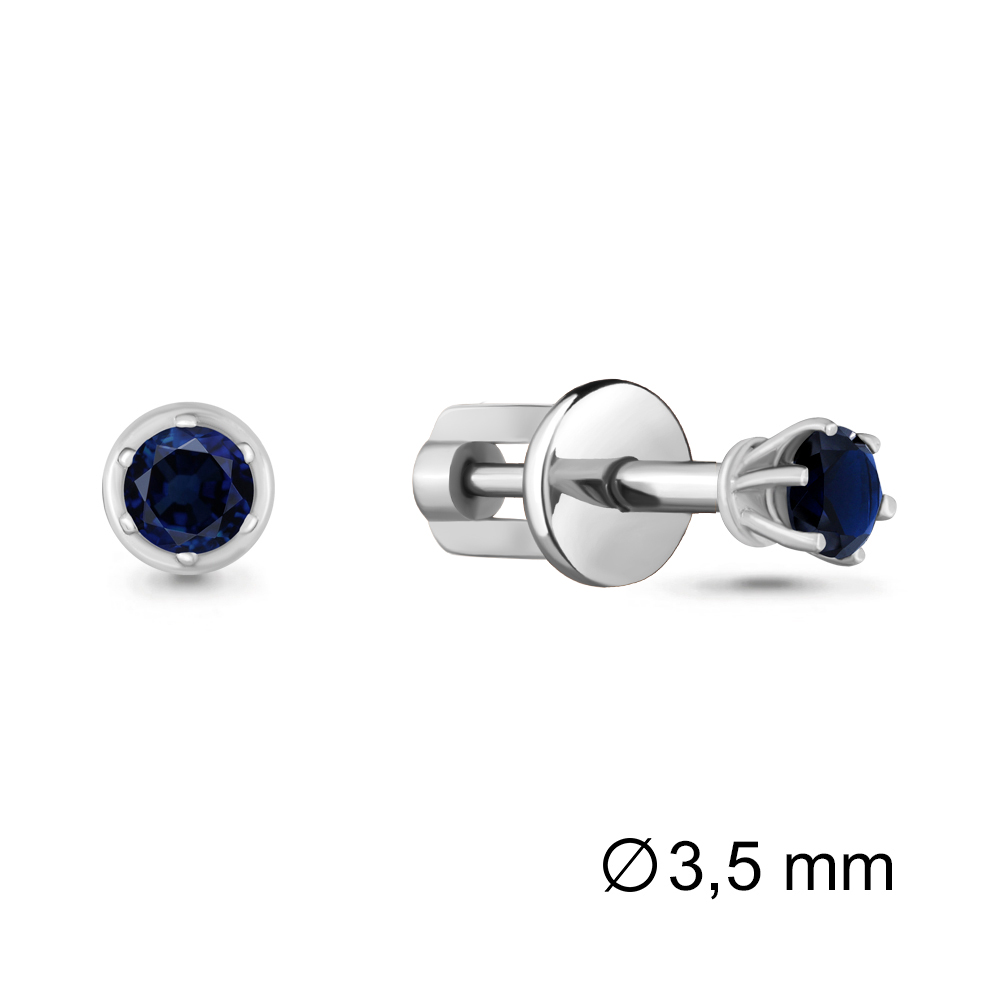 040204 Серьги из Серебра с сапфирами