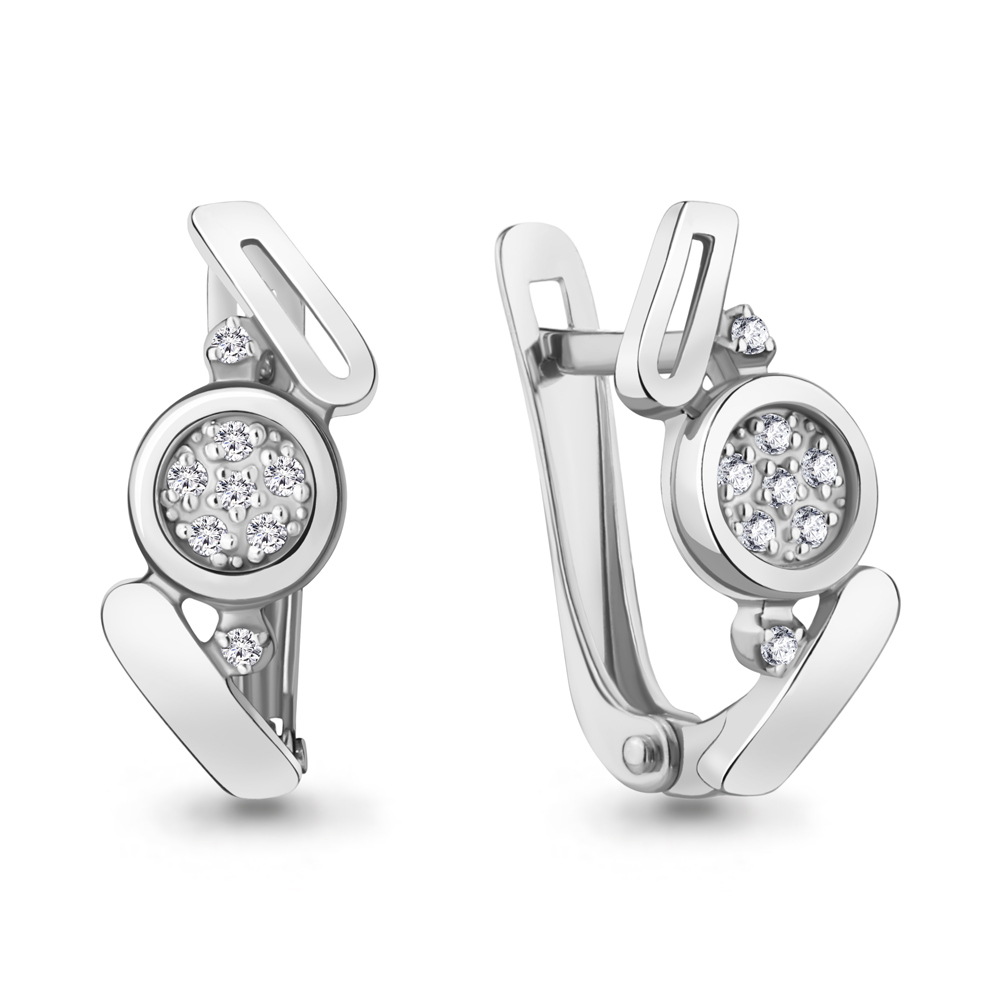 040220 Серьги из Серебра с бриллиантами