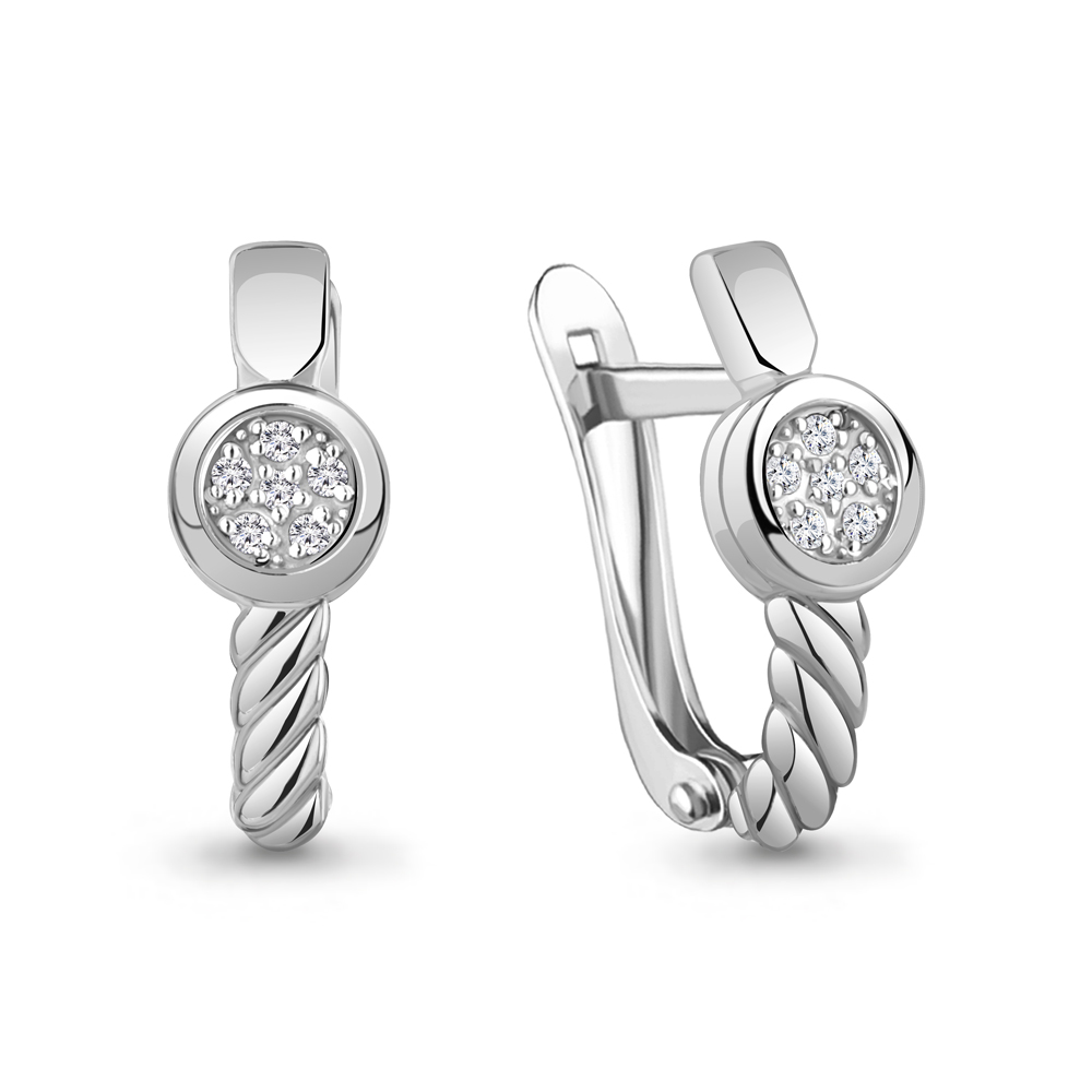 040221 Серьги из Серебра с бриллиантами