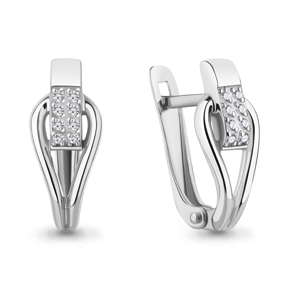 040222 Серьги из Серебра с бриллиантами