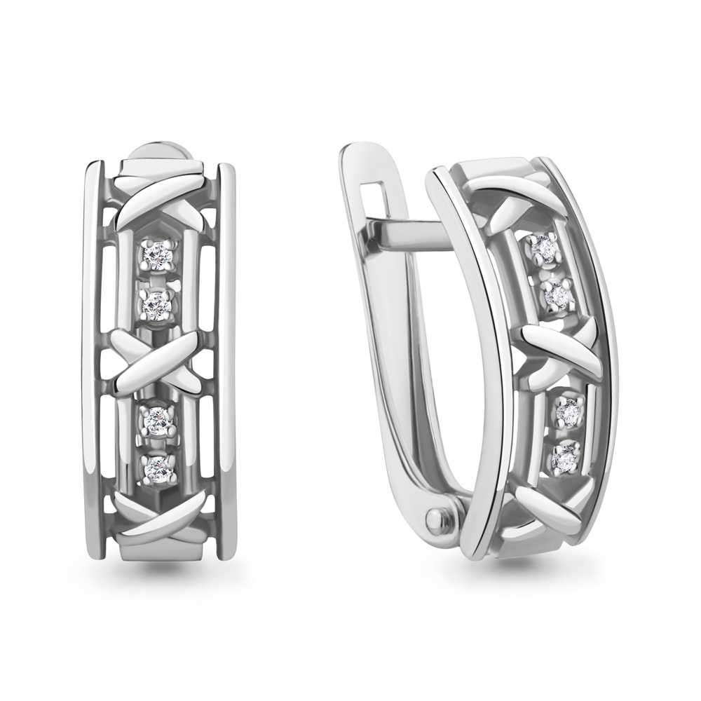 040226 Серьги из Серебра с бриллиантами