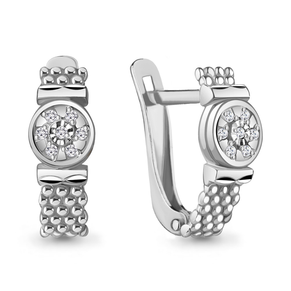 040241 Серьги из Серебра с бриллиантами