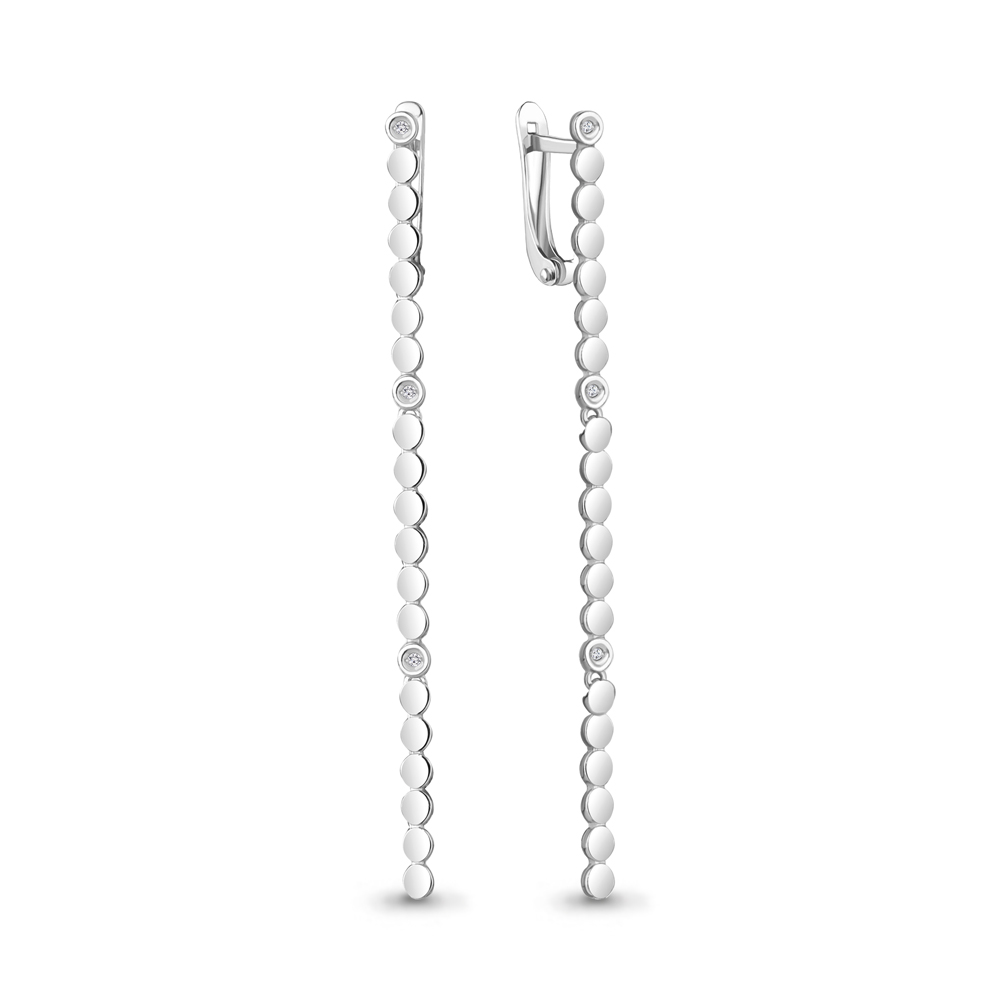 040247 Серьги из Серебра с бриллиантами