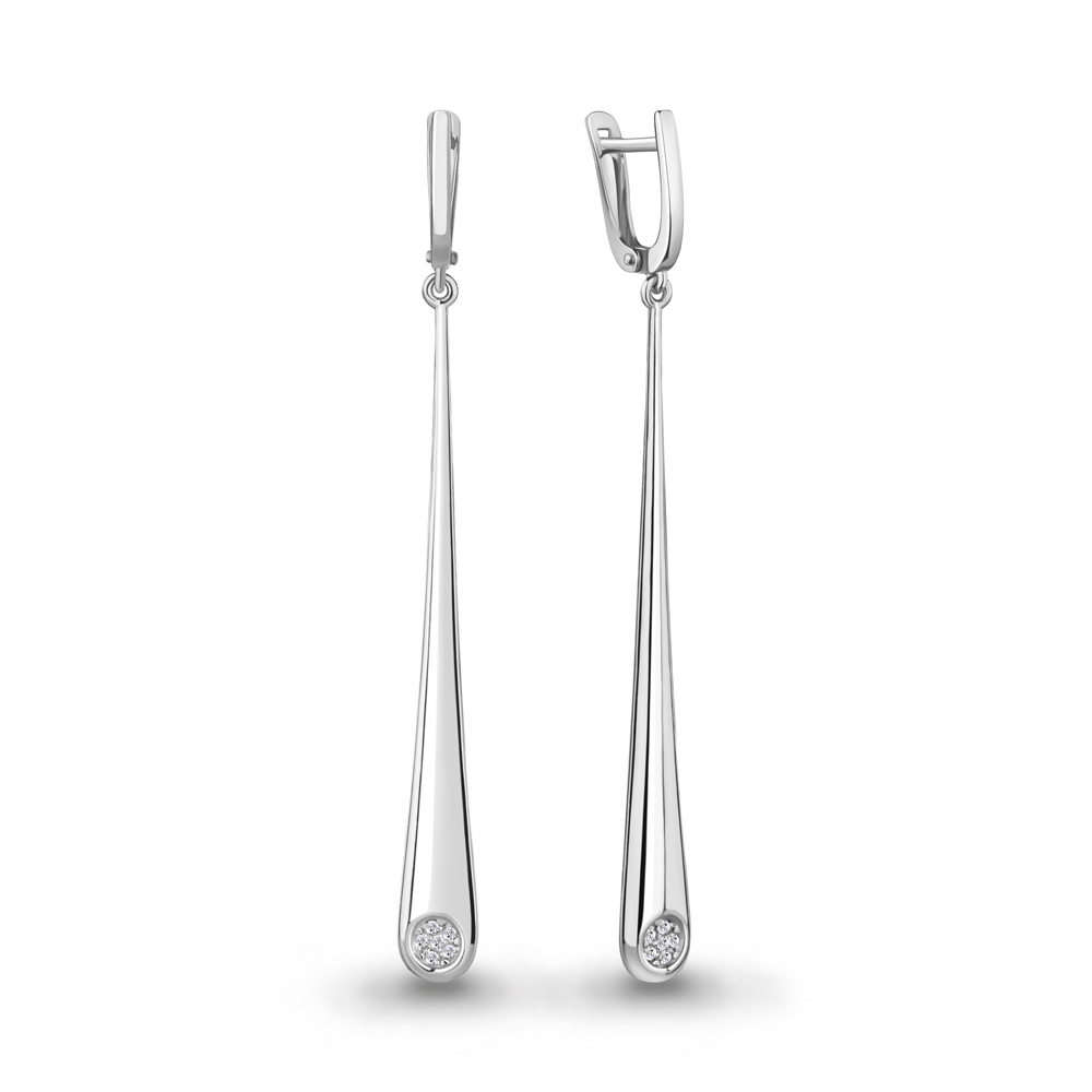 040248 Серьги из Серебра с бриллиантами