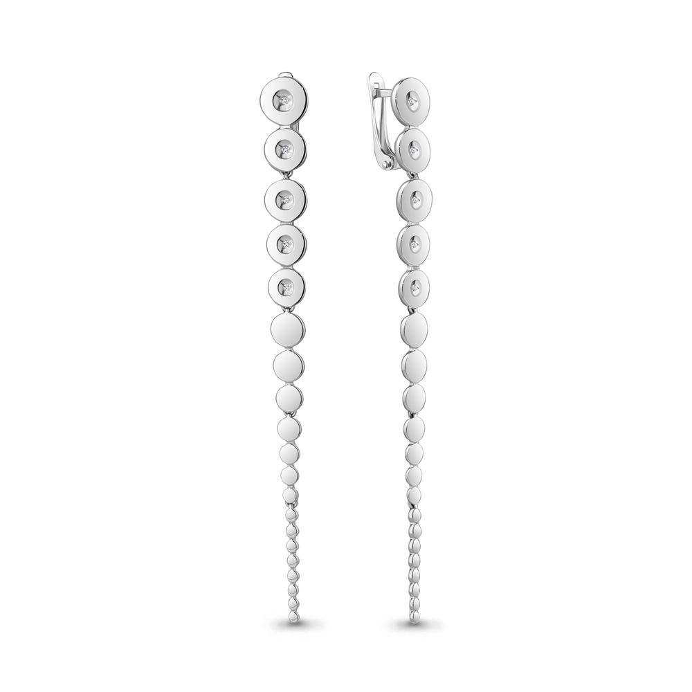 040250 Серьги из Серебра с бриллиантами