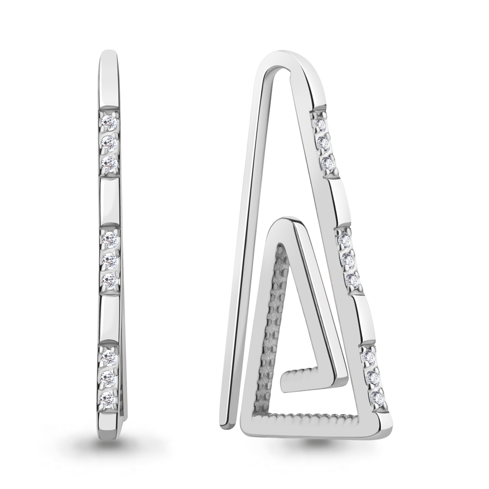 040256 Серьги из Серебра с бриллиантами