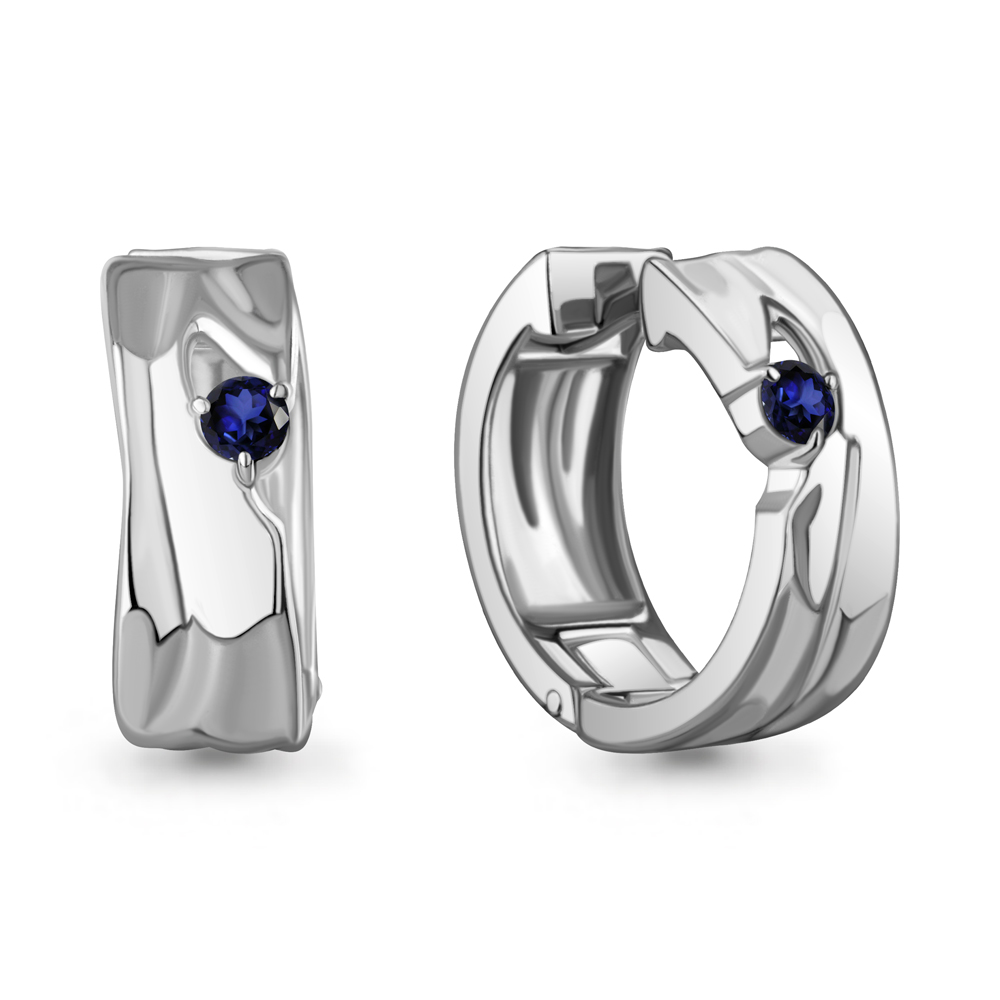 0402727 Серьги из Серебра с сапфирами гт