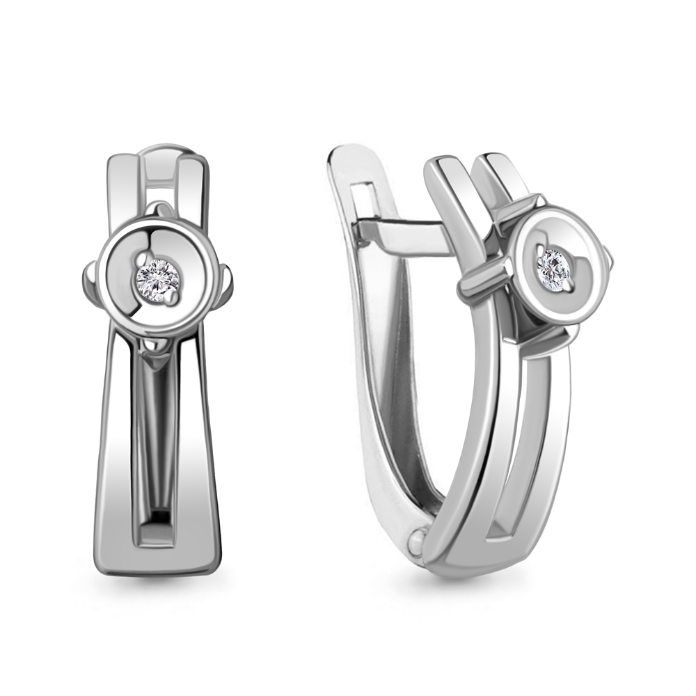 040277 Серьги из Серебра с бриллиантами