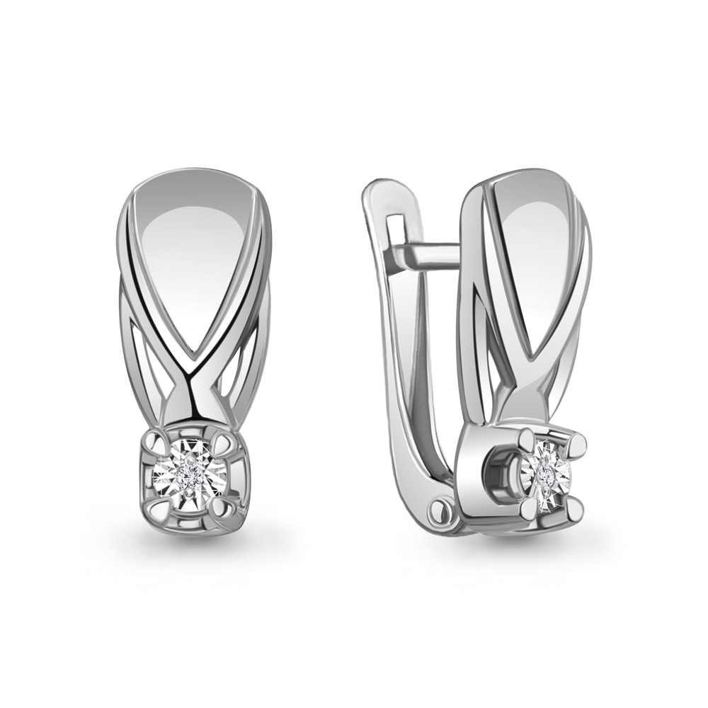 040303 Серьги из Серебра с бриллиантами