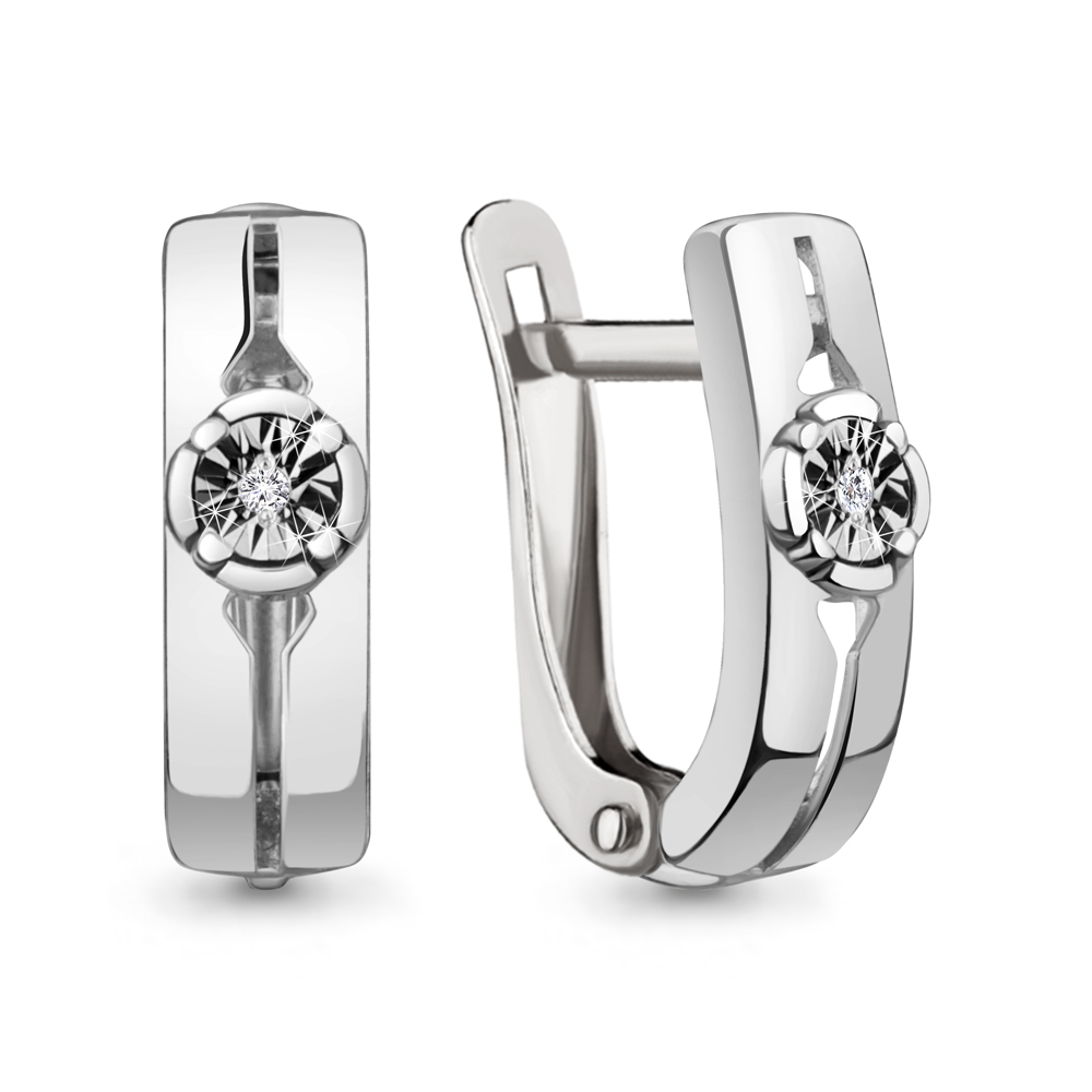 040327 Серьги из Серебра с бриллиантами