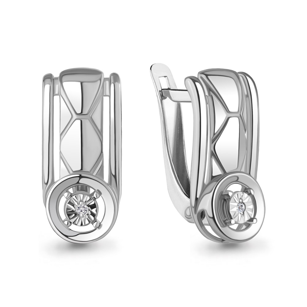 040328 Серьги из Серебра с бриллиантами