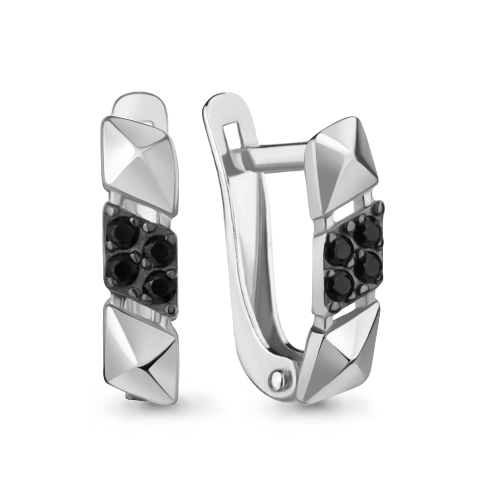 040331Ч Серьги из Серебра с бриллиантами