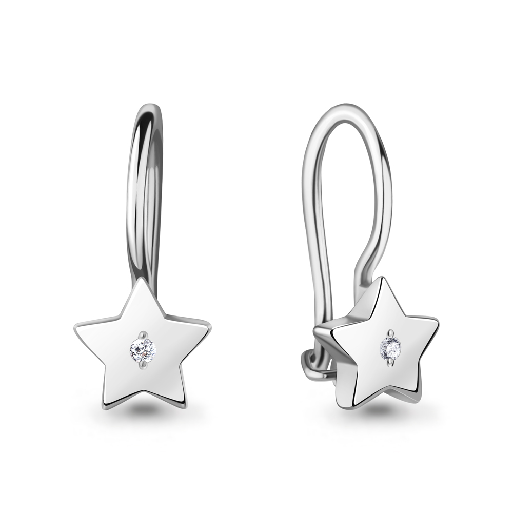 040348 Серьги из Серебра с бриллиантами