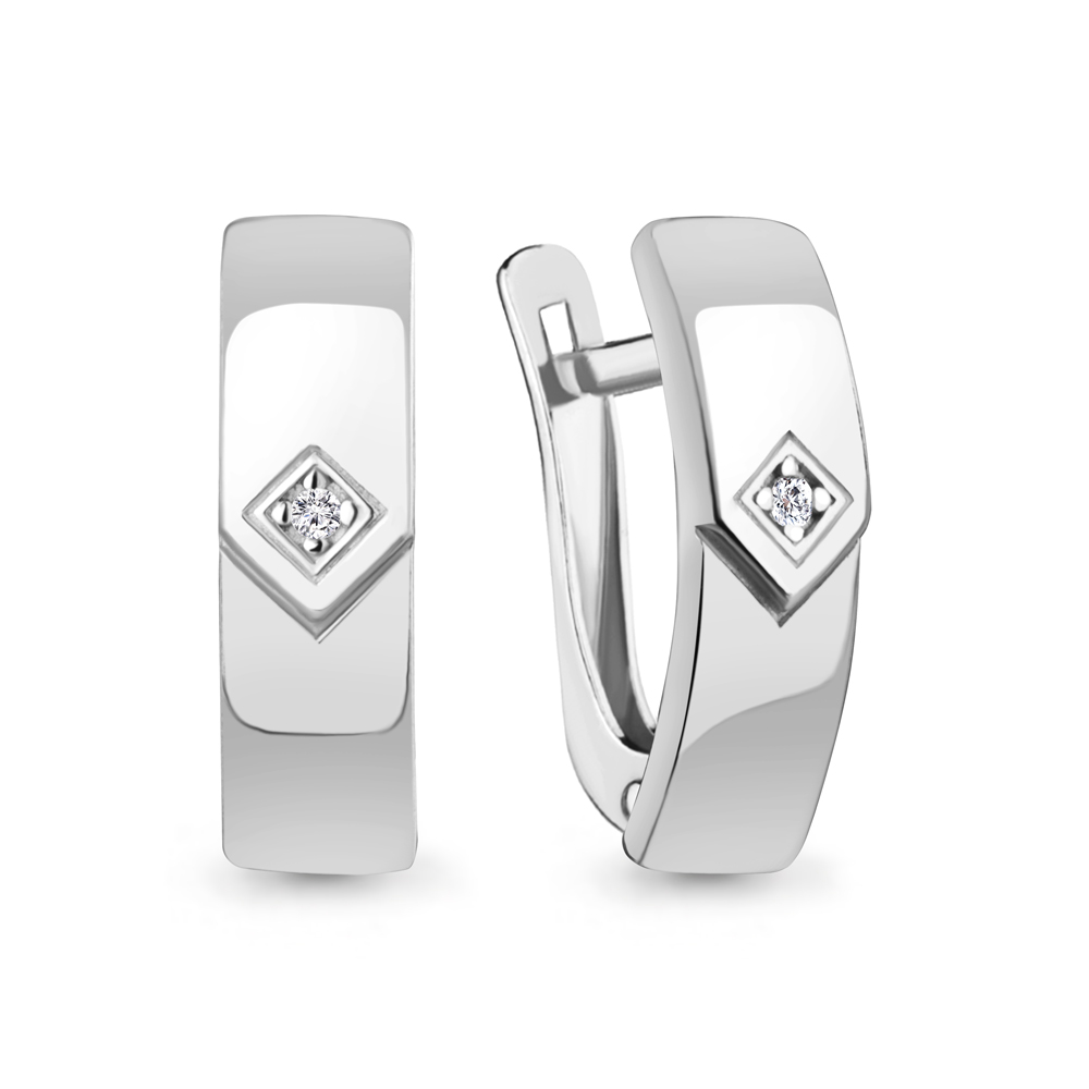 040353 Серьги из Серебра с бриллиантами