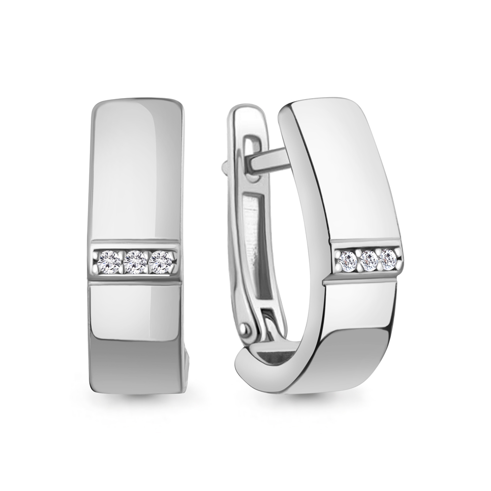 040359 Серьги из Серебра с бриллиантами