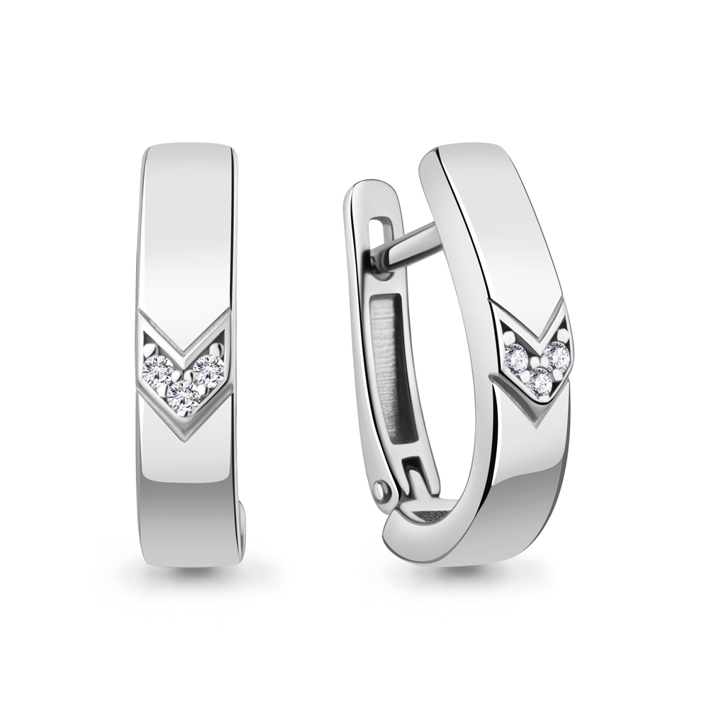 040361 Серьги из Серебра с бриллиантами