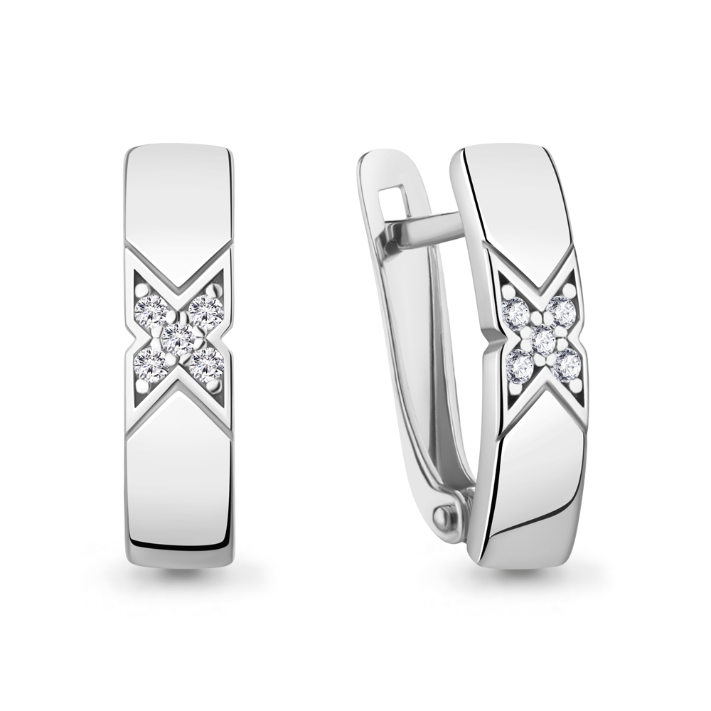 040362 Серьги из Серебра с бриллиантами