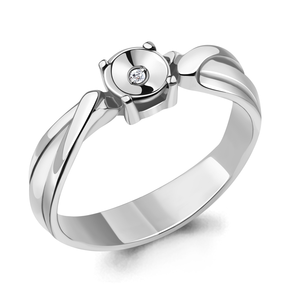 060058 Кольцо из Серебра с бриллиантом