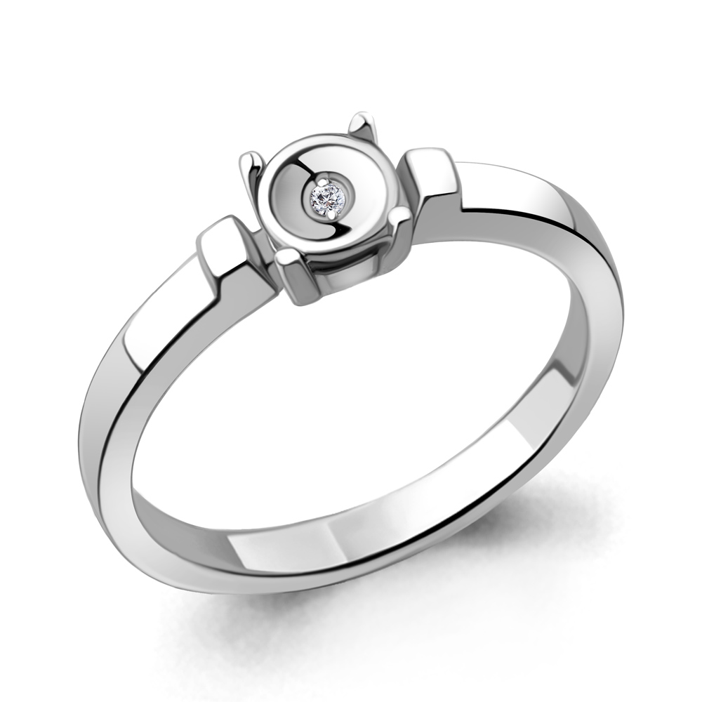 060059 Кольцо из Серебра с бриллиантом