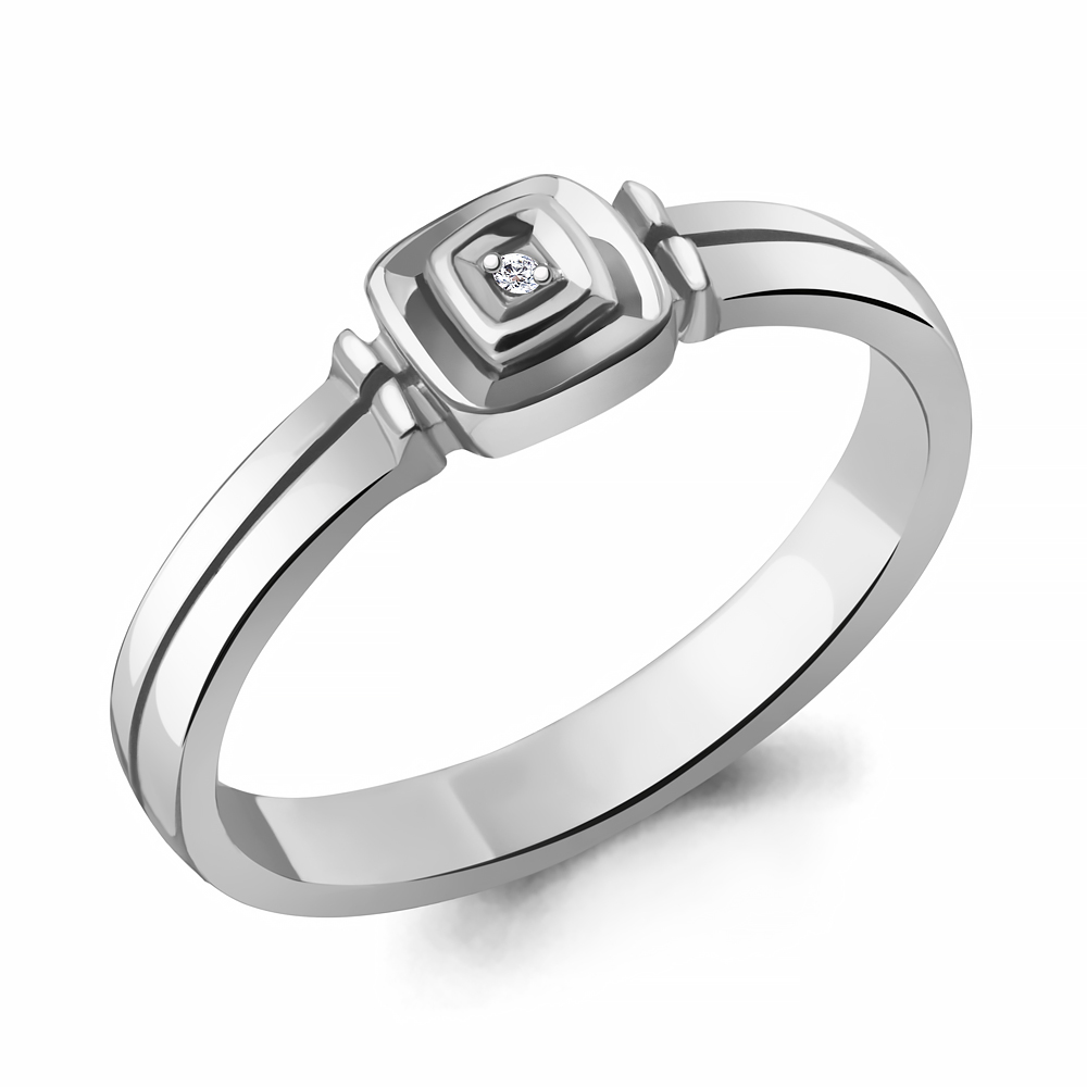 060070 Кольцо из Серебра с бриллиантом