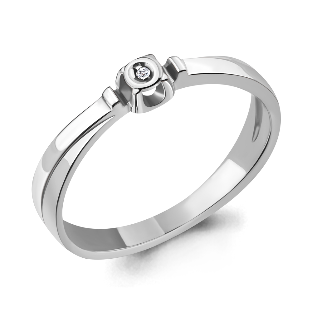 060120 Кольцо из Серебра с бриллиантом