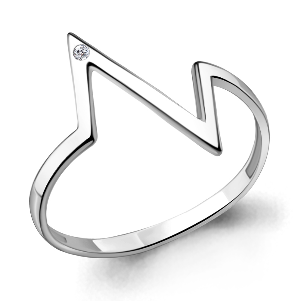 060134А Кольцо из Серебра с бриллиантом