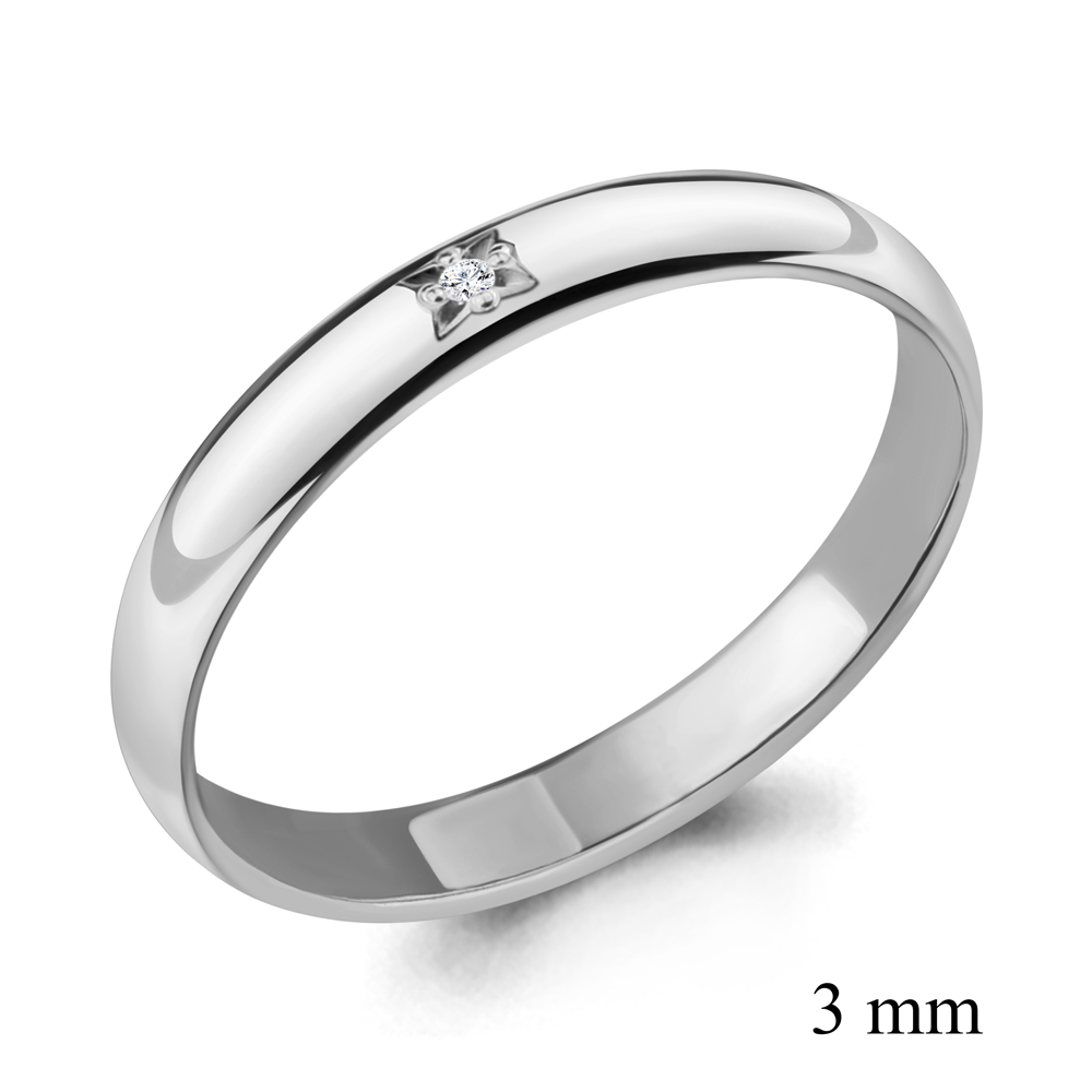 060143 Кольцо из Серебра с бриллиантом