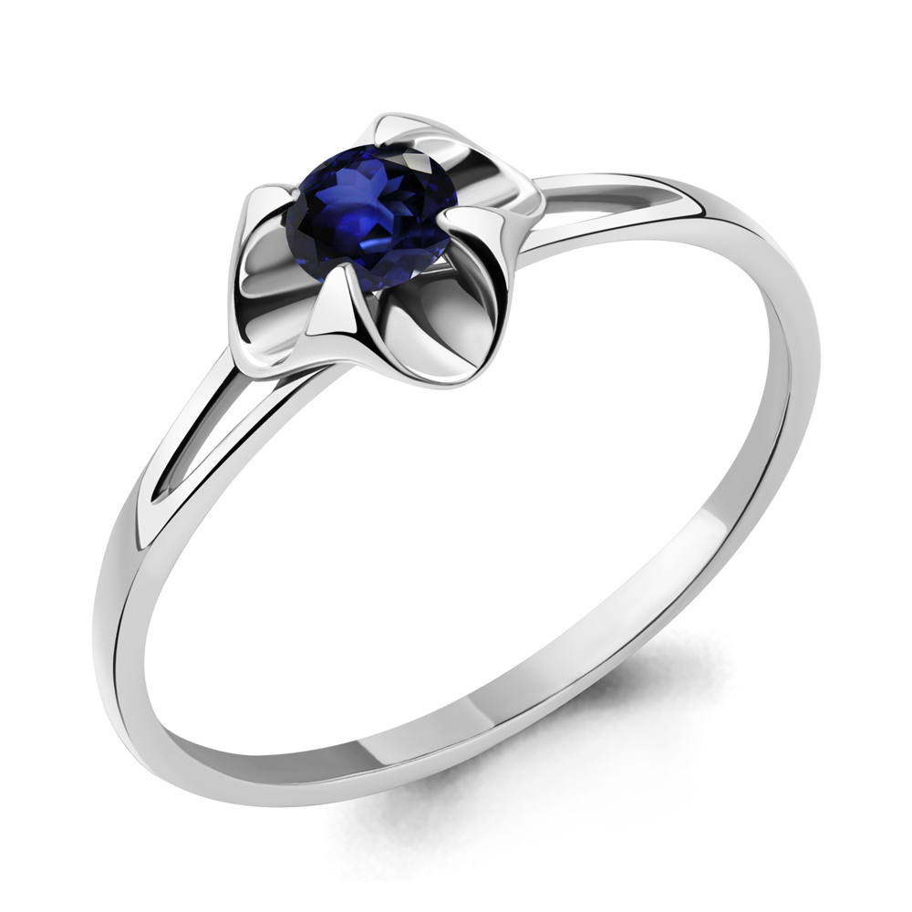 060158 Кольцо из Серебра с сапфиром