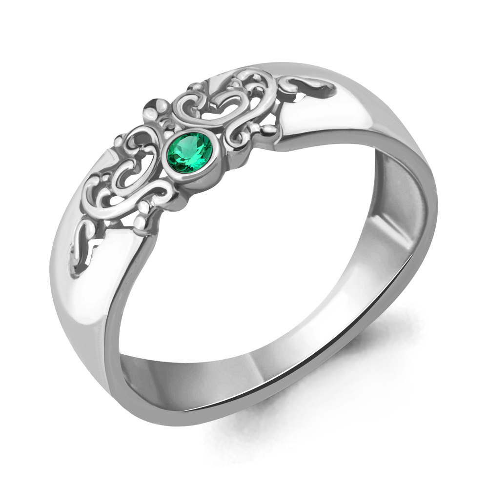 0601595 Кольцо из Серебра с изумрудом гт