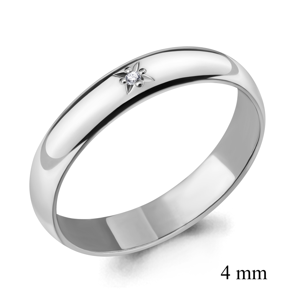 060187 Кольцо из Серебра с бриллиантом