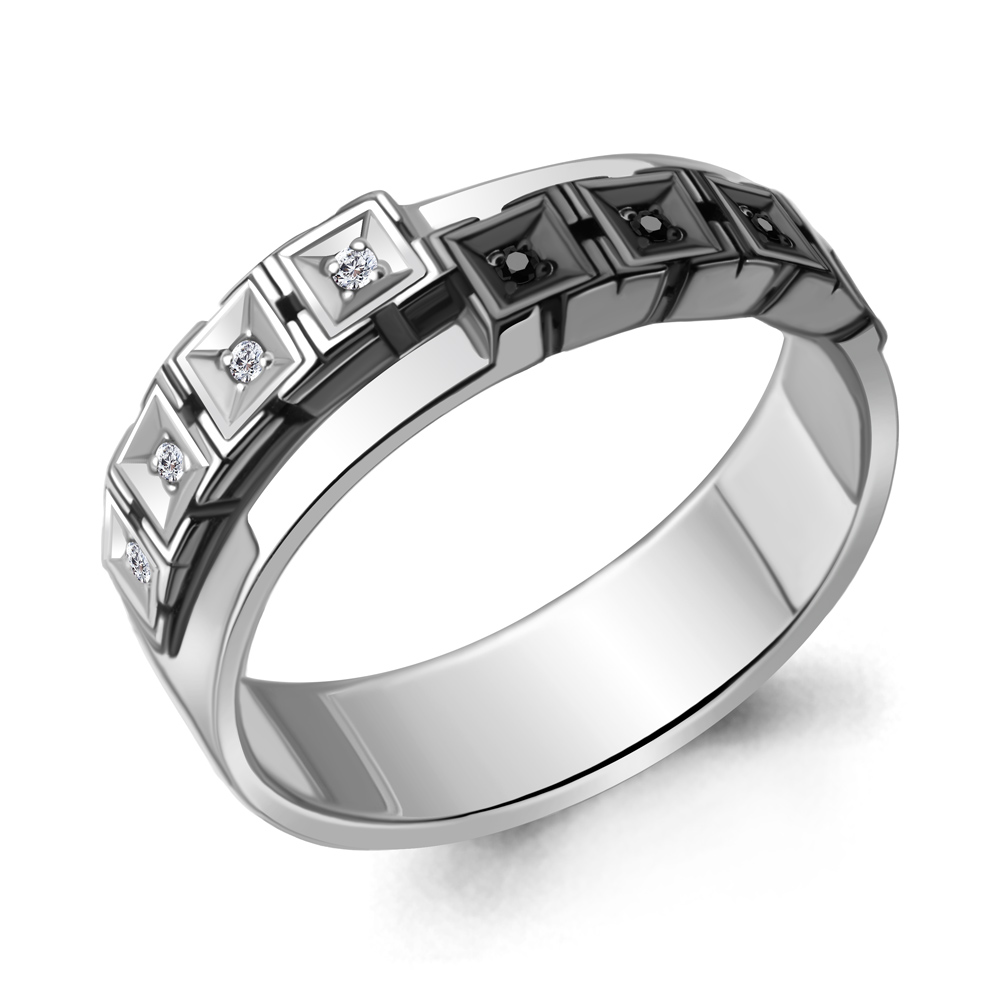 060233Ч Кольцо из Серебра с бриллиантами