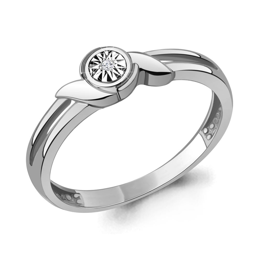 060256 Кольцо из Серебра с бриллиантом