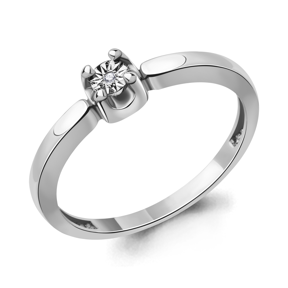 060265 Кольцо из Серебра с бриллиантом