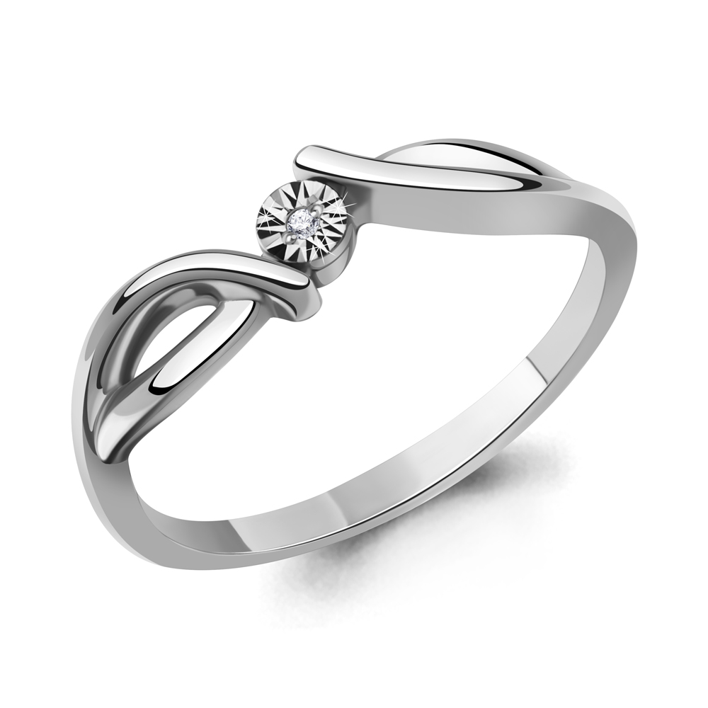 060282 Кольцо из Серебра с бриллиантом