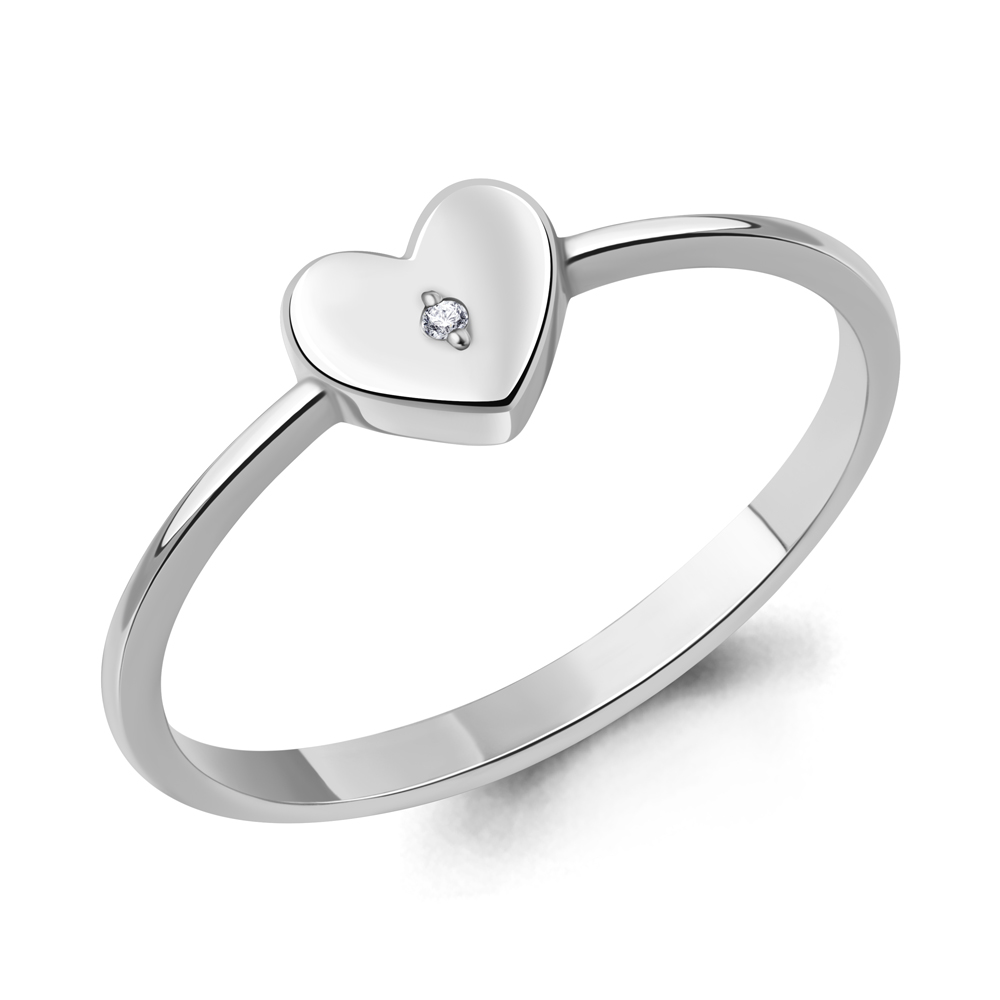 060296 Кольцо из Серебра с бриллиантом