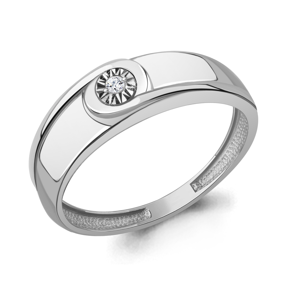 060308 Кольцо из Серебра с бриллиантом