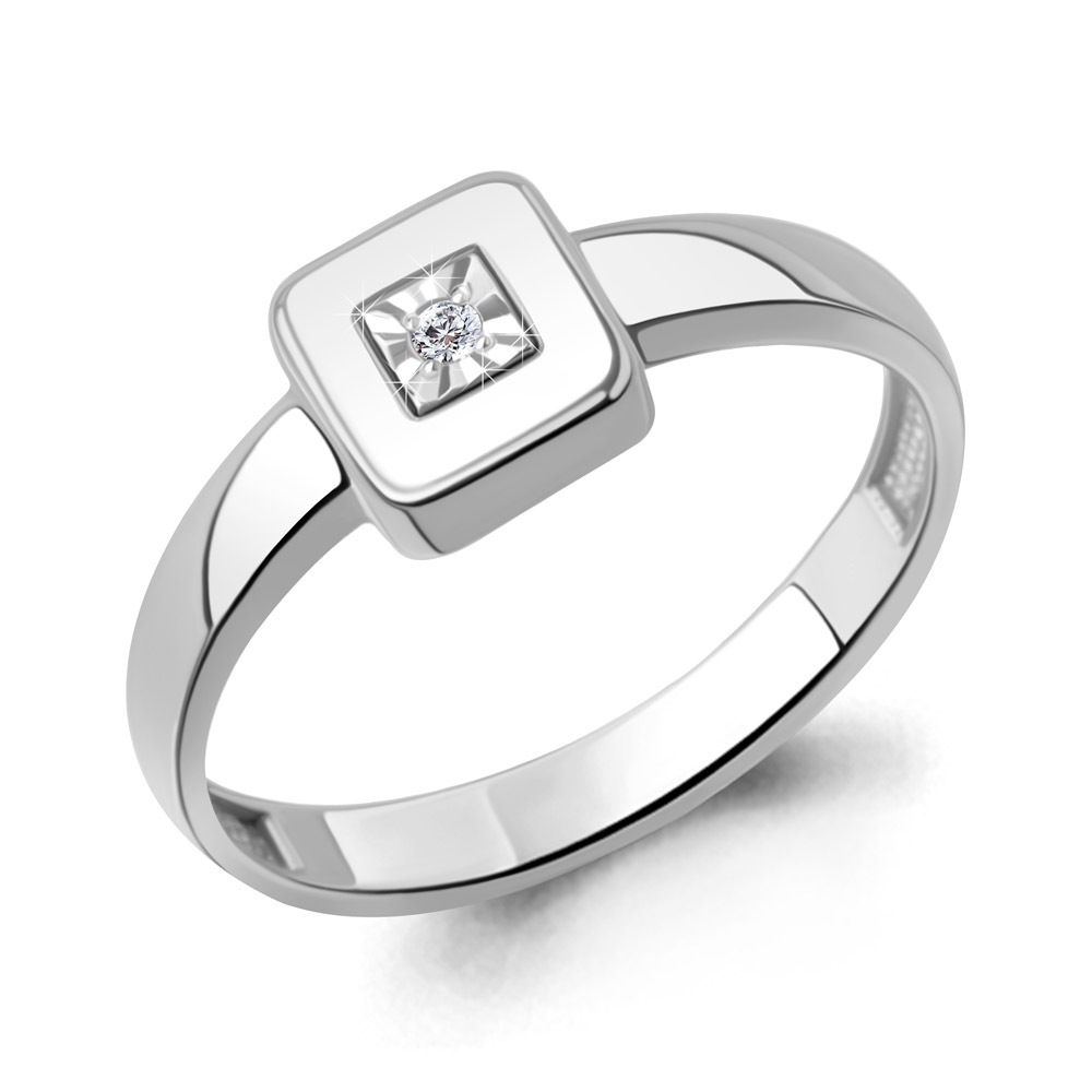 060309 Кольцо из Серебра с бриллиантом