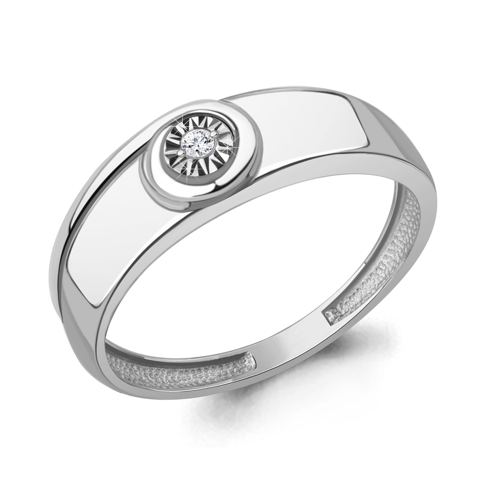 060311 Кольцо из Серебра с бриллиантом