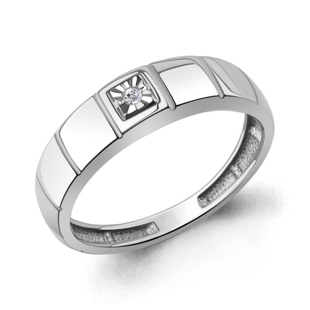 060312 Кольцо из Серебра с бриллиантом