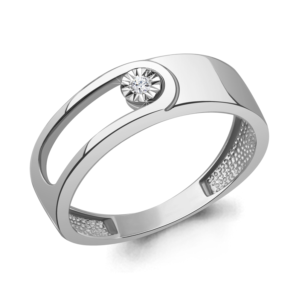 060314 Кольцо из Серебра с бриллиантом