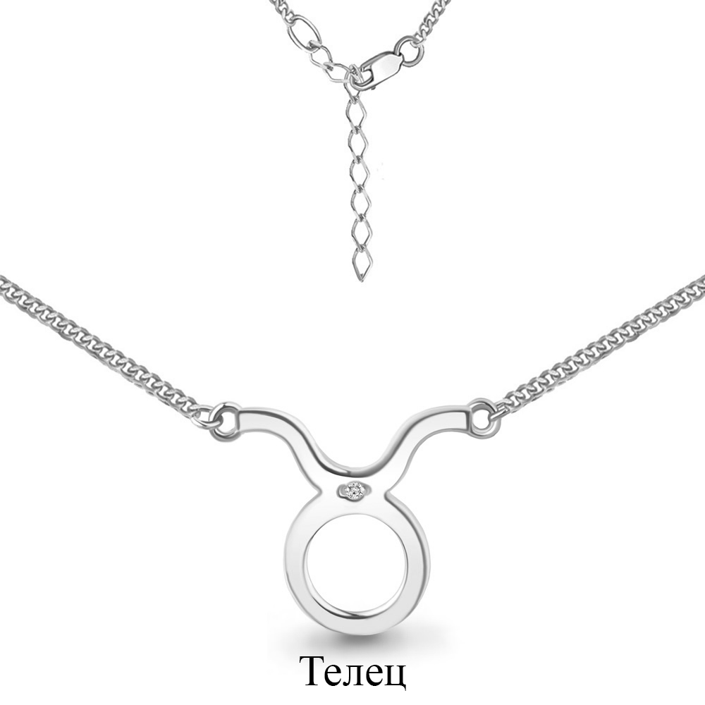 070099 Колье из Серебра с бриллиантом
